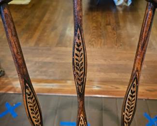 Detail of the side chairs