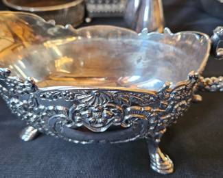 Silverplate gravy bowl