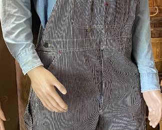 Hillbilly Mannequin with Vintage Montgomery Ward's Overalls