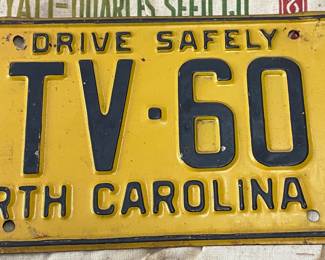 Custom 1960 "TV-60" North Carolina License Plate