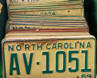 Vintage North Carolina License Plates