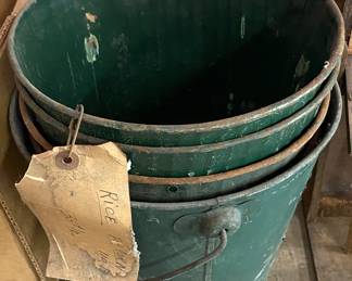 Galvanized Green Paint Buckets