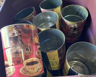 Several Vintage Jewel Tea Coffee Cans