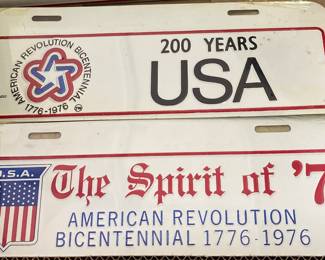 Vintage Bicentennial Car Tags