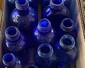 Assorted Cobalt Bottles