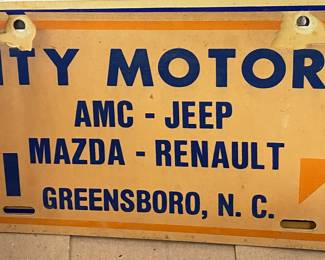 City Motors Greensboro N.C. Advertising Tag