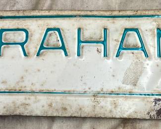 1974 Graham Car Tag/Plate