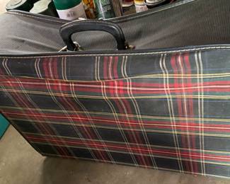 Vintage Plaid Suitcase