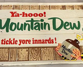 Original Stout Sign Co. Mountain Dew Advertising Sign