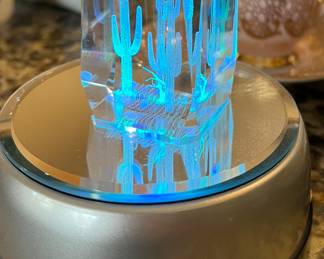 Mini Glass Art w Lighted Base 