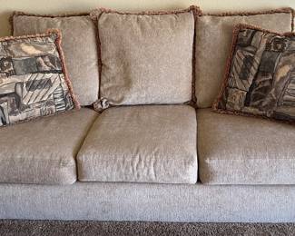 Sofa w Decorative Pillows x 2 
