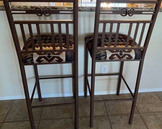 Iron Bar Stools pair