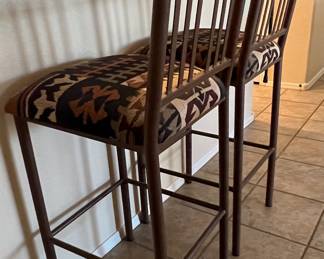 Iron Bar Stools pair