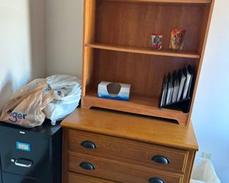 oak office cabinet and hutch file cabinet