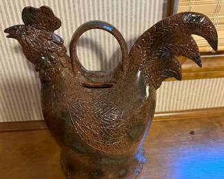 Wisconsin Pottery Huntley Redware Bank
