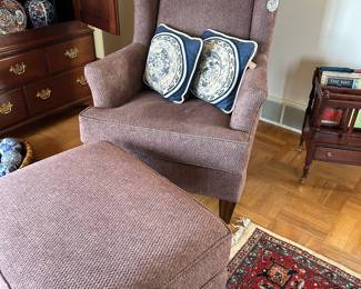 Flexsteel Wingback Chair and Ottoman