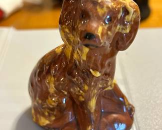 Breininger Pottery Glazed Redware Dog