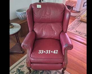 Red leather reclining chair