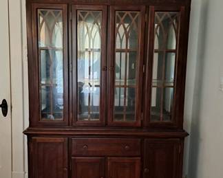 Two piece china hutch