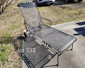 Vintage iron chaise lounge