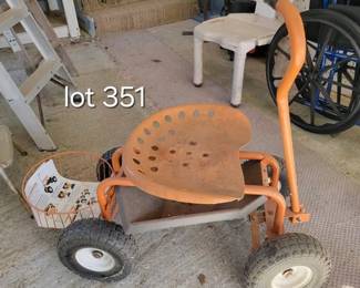 Garden scooter with basket