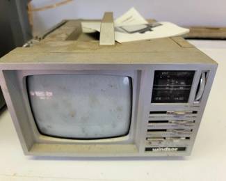 Vintage Windsor portable black and white TV