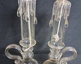 Unique pair of crystal oil candles