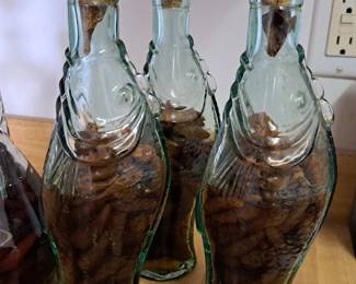 Glass fish shaped bottles