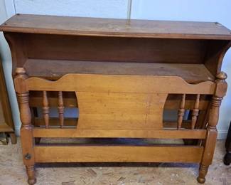 Vintage twin bed bookcase headboard with footboard