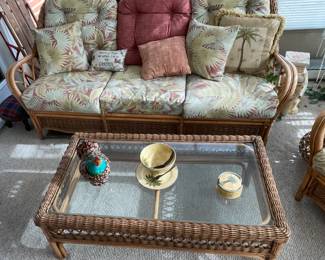 Braxton Cutler rattan sofa and chair