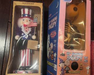 Never opened - Uncle Sam nutcracker and a "hip swinging" Snoopy for Halloween