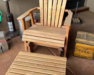 Adirondack chair and foot stool