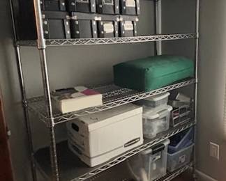 Shelving and office supplies