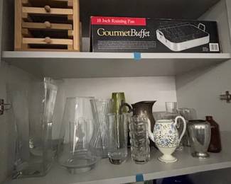 Various kitchen items and vases