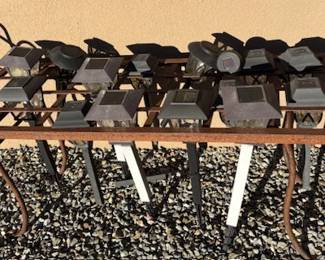 Solar lights and metal bench