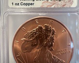 Walking Liberty Designs MS 70 Copper