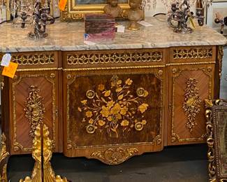 Fabulous French marble top sideboard