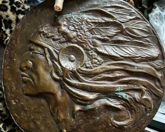 Antique Bronze Indian plaque