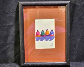 Framed & Matted Native Watercolor on Paper