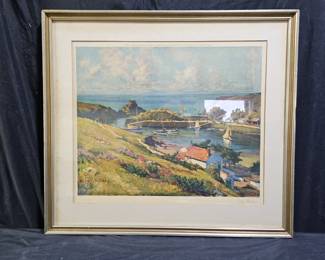  Framed 1937 Print "Lazy Harbor" by H. Callot