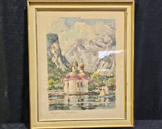 Framed Konigssee, St. Bartholoma Print