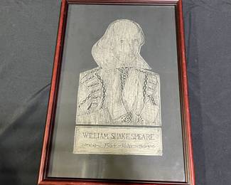 Framed Brass Rubbing of William Shakespeare