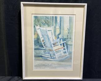 "The White Rockers" by G. Carol Borner Print