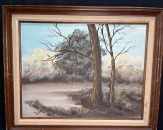  Wood Scene Oil on Canvas by Modell