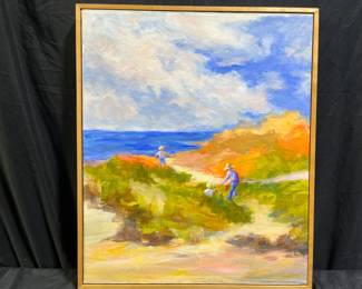 Framed Acrylic Seascape on Canvas