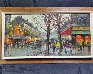 Oil on Canvas Paris Street Scene