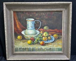  Large Unsigned Still Life Oil on Canvas