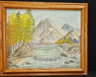 "Mountain River" Oil on Canvas by D. Spence 91'