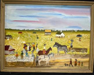 Folk Art Painting by Jim Dovvoh Acrylic on Board