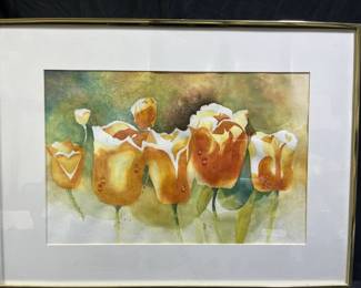 Tulip Watercolor Painting by Sonja Martin